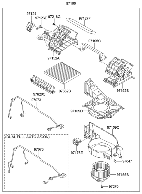2012 Kia Borrego Lever-Intake Door Diagram for 971234D050