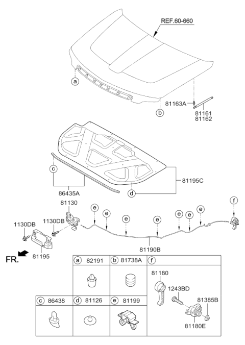 2010 Kia Borrego  Bumper-Tail Gate OVERSL Diagram for 817381E000