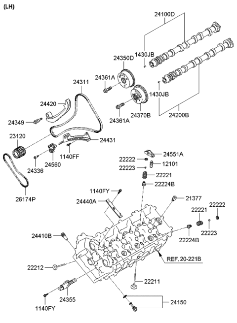 2011 Kia Borrego  Camshaft Assembly-Exhaust Diagram for 242003F300