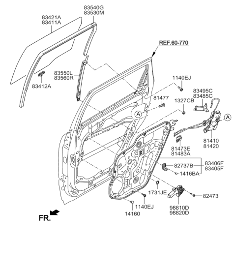 2011 Kia Borrego  Connection Cage-Door Diagram for 826302J000