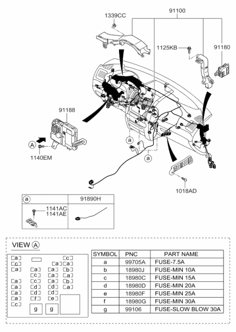 2010 Kia Borrego  Relay Box Diagram for 919802J500