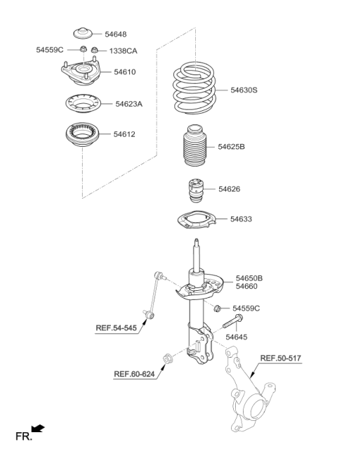 2018 Kia Soul  Strut Assembly-Front , Rh Diagram for 54660B2500