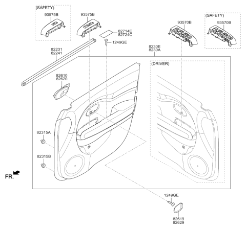 2019 Kia Soul Cap-Front Door Pull Handle, L Diagram for 82714B2000EQ