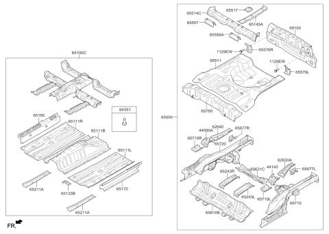 2017 Kia Soul Bracket, LH Diagram for 65558B2000