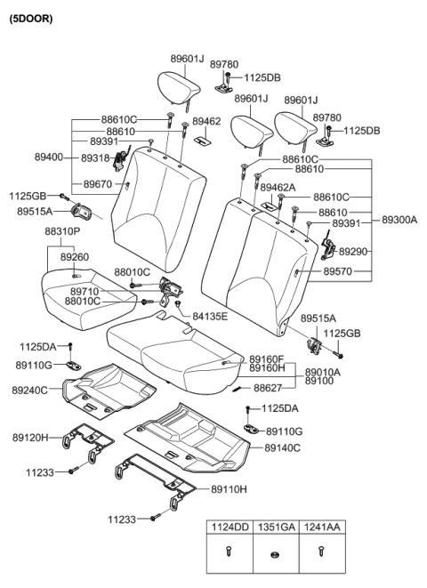 2006 Kia Rio  Bolt-Washer Assembly Diagram for 1125106203