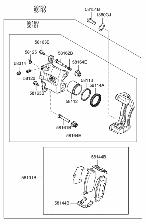 2007 Kia Rio Washer-Spring Diagram for 1360212006