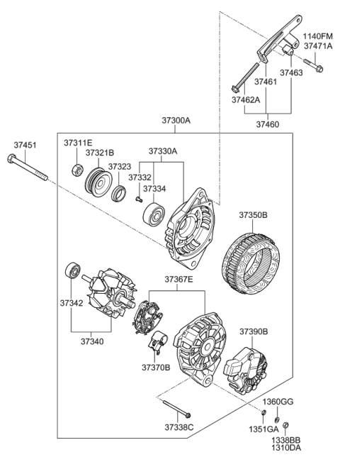 2009 Kia Rio  Spacer Diagram for 3732337400