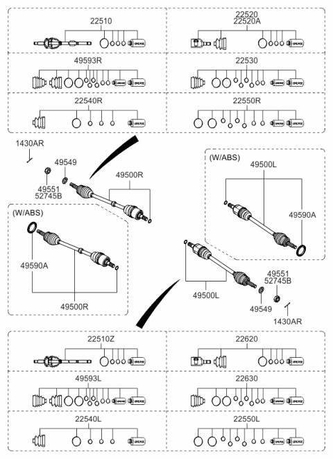 2010 Kia Rio  Tone Wheel Diagram for 495901C000