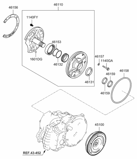 2009 Kia Rio  Converter Assembly-Torque Diagram for 4510022030