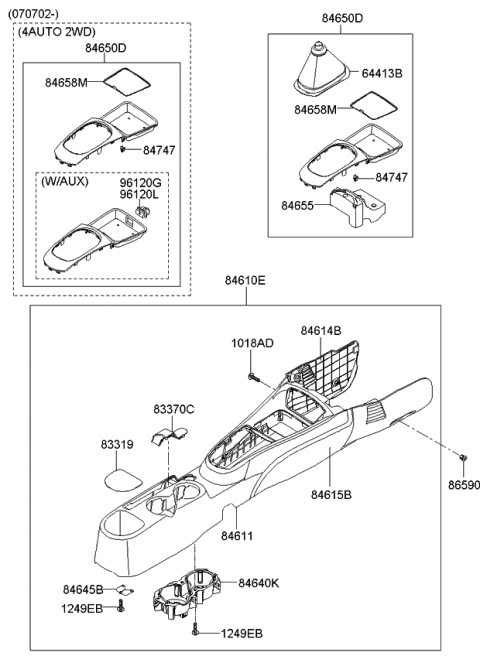 2009 Kia Rio  RETAINER-Parking Brake Booster Diagram for 846171E200RU