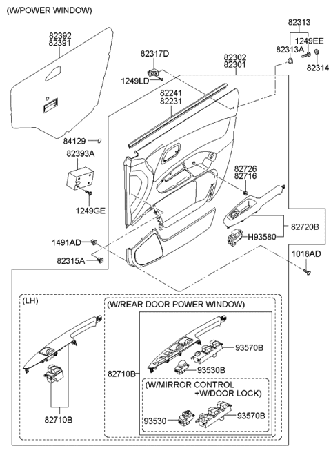 2006 Kia Rio  Grommet-Screw Diagram for 823132D000XI