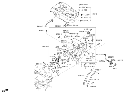2008 Kia Rio  Vapor Canister Purge Valve Solenoid Diagram for 2891026900