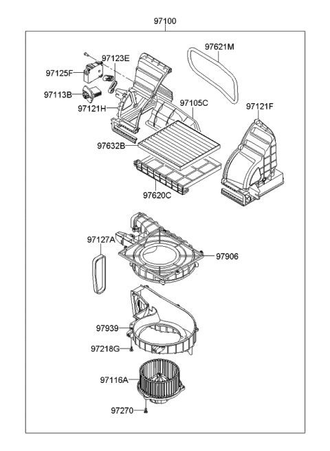 2007 Kia Rio Case-Intake, LH Diagram for 971211G000