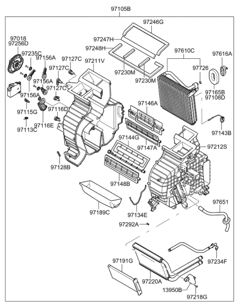 2006 Kia Rio Lever-Mode Sub Diagram for 971561G100
