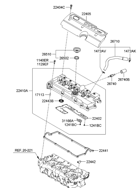 2006 Kia Rio  Bolt Diagram for 2240426000