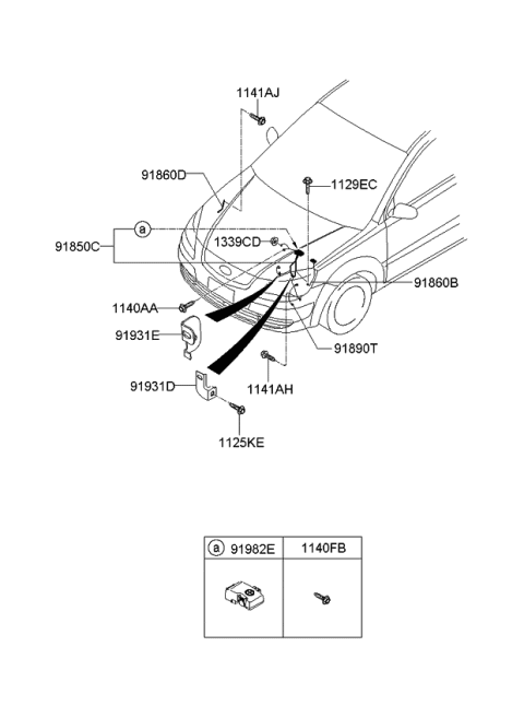 2008 Kia Rio Bracket-Wiring Mounting Diagram for 919311G560