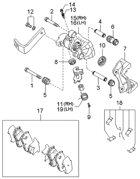 2003 Kia Spectra Lever Spring, RH Diagram for 0K9A426653
