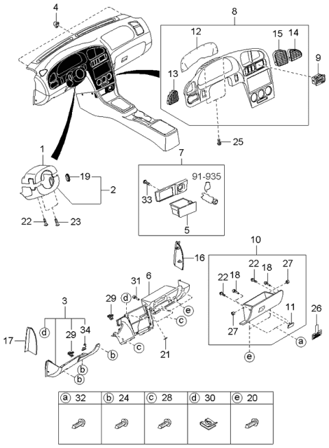 2001 Kia Spectra  Screw Diagram for 1243105161