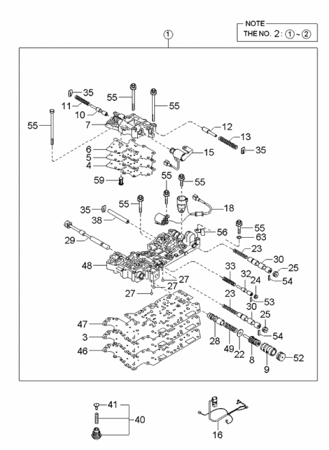 2001 Kia Spectra  Body-Main Control Diagram for MFU6121111J
