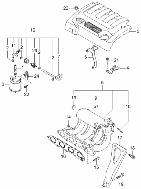 2004 Kia Spectra  Bolt-Washer Diagram for K908042616B
