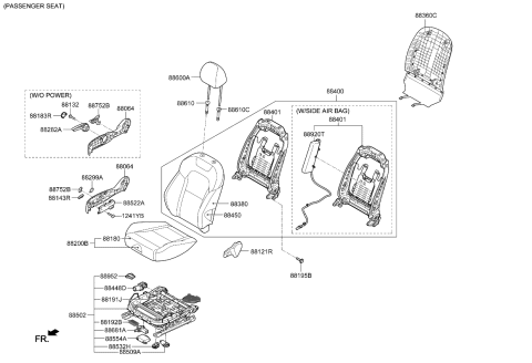 2018 Kia Stinger  SWITCH ASSY-POWER FR Diagram for 88299J5000