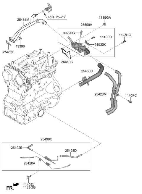 2020 Kia Stinger  Pipe Assembly-Heater Diagram for 254702CTC0