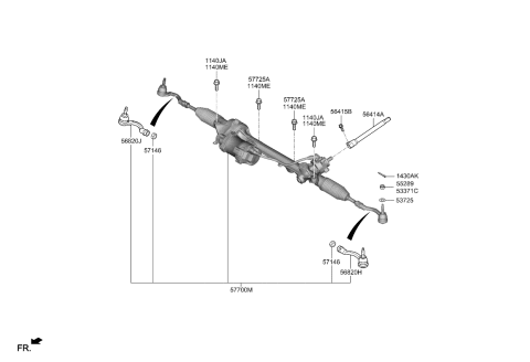 2021 Kia Stinger  End Assembly-Tie Rod, RH Diagram for 56825J5000