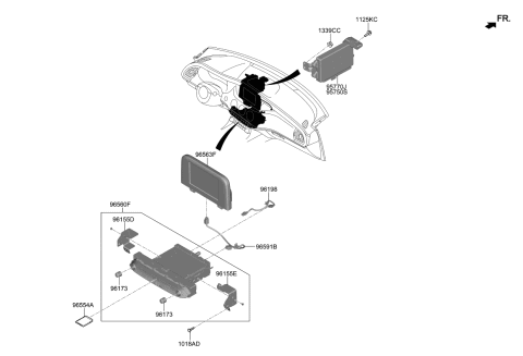 2020 Kia Stinger Monitor Assembly-Front Avn Diagram for 96525J5710FHV