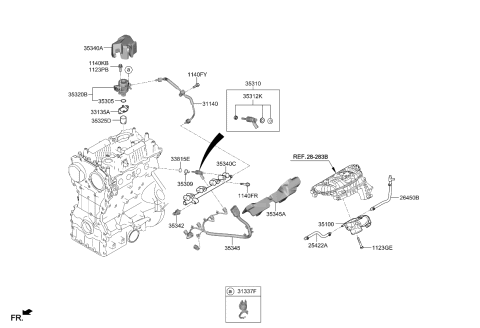 2018 Kia Stinger  Injector-Foam Diagram for 353452GHA0