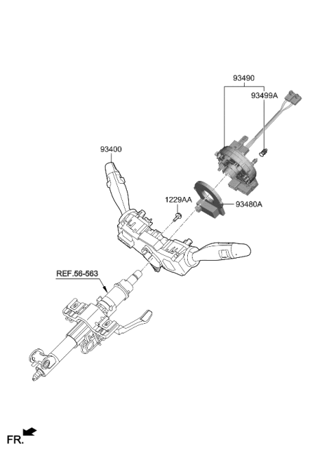 2020 Kia Stinger Sensor-Angular VELOC Diagram for 934801Y000