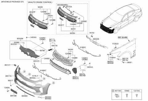 2021 Kia Stinger  Screw-Tapping Diagram for 1249305167K