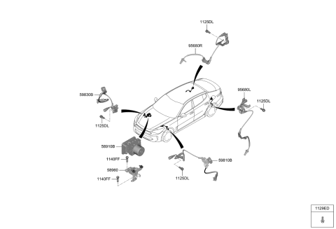2021 Kia Stinger  Sensor Assembly-Abs Real Diagram for 59910J5010