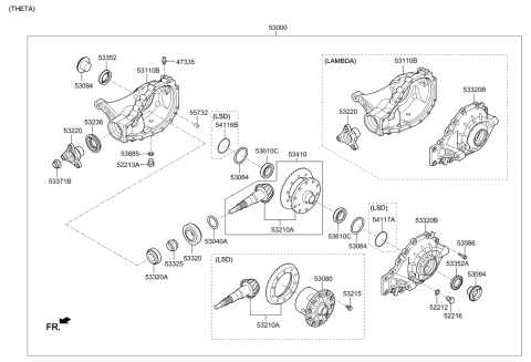 2019 Kia Stinger  Flange Assembly-Companion Diagram for 530553C021