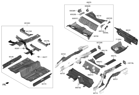 2020 Kia Stinger  Panel Assembly-Side SILL Diagram for 65171J5000