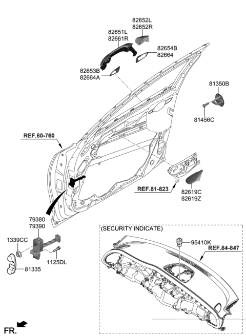 2019 Kia Stinger  Checker Assembly-Front Door Diagram for 79380J5000