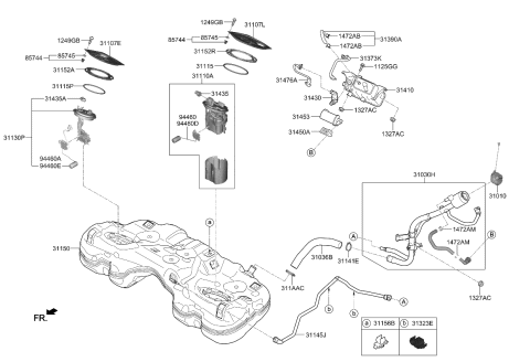 2021 Kia Stinger  Fuel Tank Sender Assembly Diagram for 94460J5100