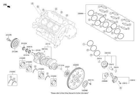 2019 Kia Stinger  Piston & Pin & Snap Diagram for 230413LTA0