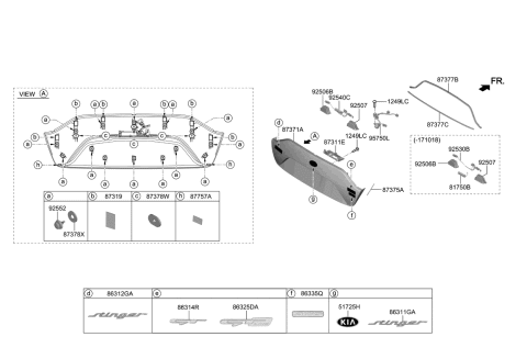 2018 Kia Stinger  Moulding-Back Panel Diagram for 87371J5070
