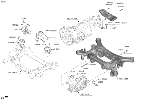 2021 Kia Stinger  Support Assembly-Hanger Diagram for 28785J5000