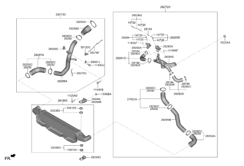 2019 Kia Stinger  Joint-I/C Inlet Diagram for 282833L200