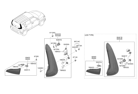 2024 Kia Soul  LAMP ASSY-REAR COMB Diagram for 92403K0610