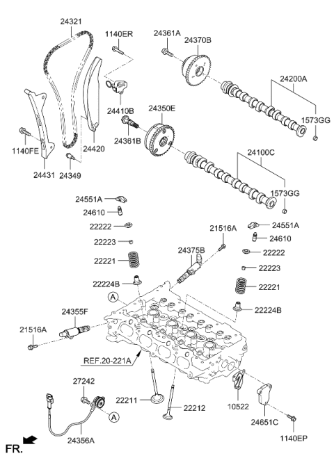 2024 Kia Soul  Valve-Exhaust Diagram for 222122E000