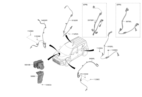 2023 Kia Soul  CABLE ASSY-ABSEXT, R Diagram for 58960K0010