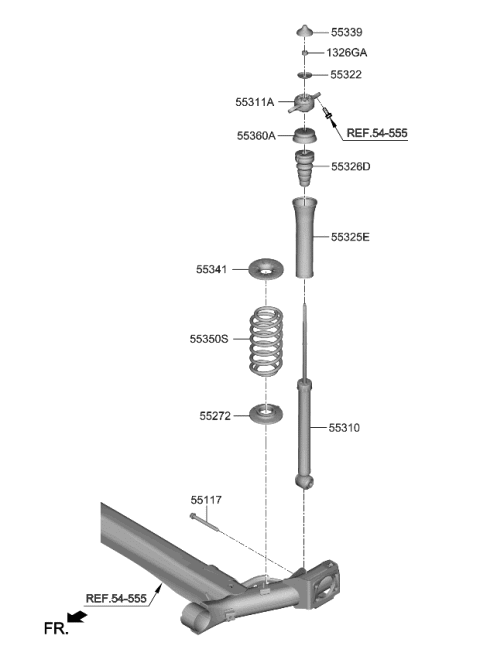 2023 Kia Soul  SHOCK ABSORBER ASSY Diagram for 55307K0PA0