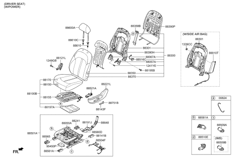 2016 Kia Optima Hybrid Motor Assembly-Slide Diagram for 88581C1000