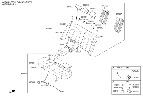 2016 Kia Optima Hybrid  Back Assembly-Rear Seat Diagram for 89300A8510HE4