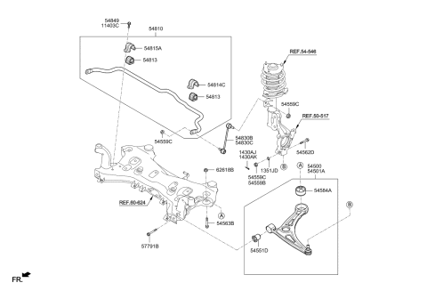 2016 Kia Optima Hybrid  Bush-Stabilizer Bar Diagram for 54813C1100