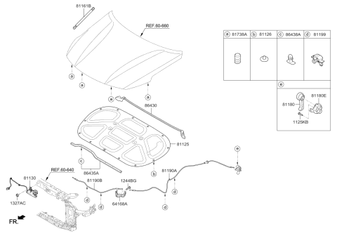 2018 Kia Optima Hybrid  Cable Assembly-Hood Latch Diagram for 81190D4000