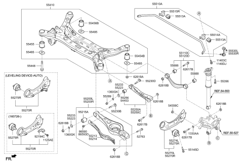 2016 Kia Optima Hybrid  BUSHING-CROSSMEMBER Diagram for 55450C1100