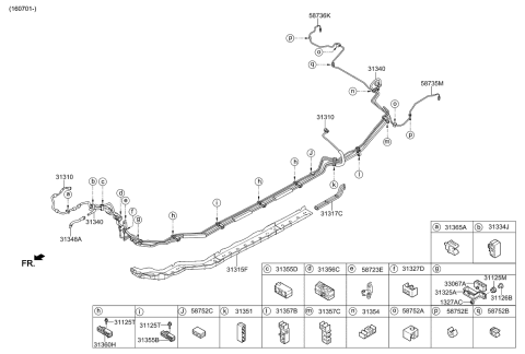 2016 Kia Optima Hybrid  Holder-Fuel Tube Diagram for 31334D3000